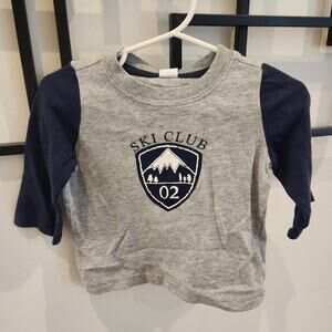 New janie and jack varsity tshirt ski theme size 3-6months